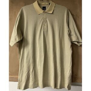 Paige & Tuttle Golf Polo XL Striped Yellow And Beige‎ Fed Ex Logo